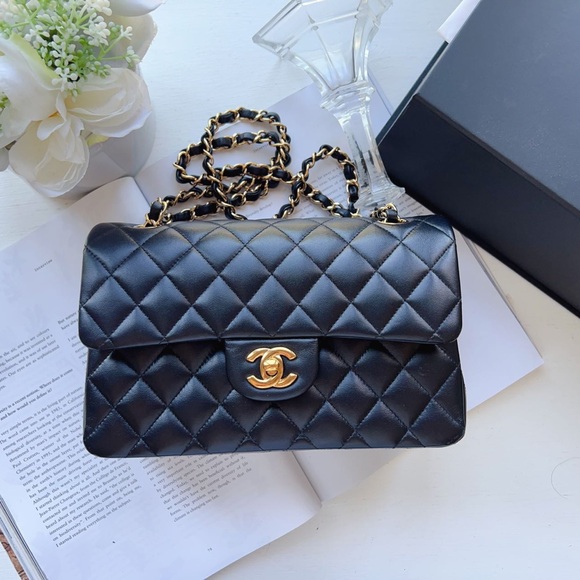 Chanel Lambskin Classic Small Double Flap Bag Black - Picture 1 of 13